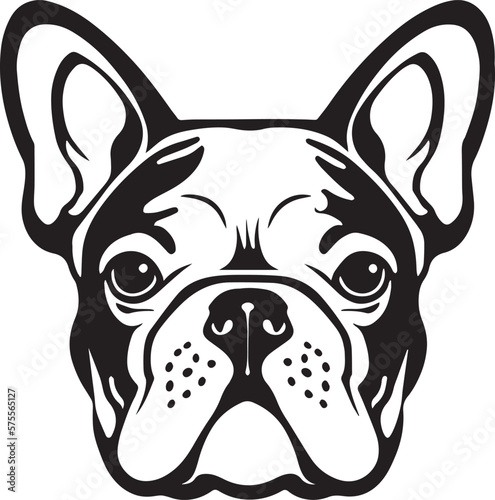 French bulldog face isolated on a white background, EPS, Vector, Illustration.