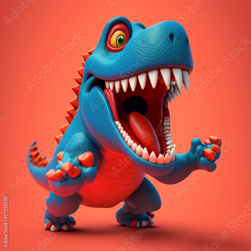 Pozytywny dinozaur, zabawka 3d, Positive dinosaur, 3d toy - AI Generated