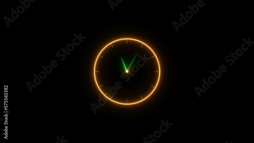 neon light clock icon .