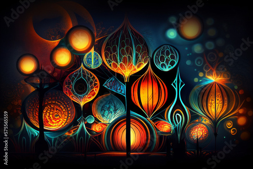 Festival of lights abstract - generative ai