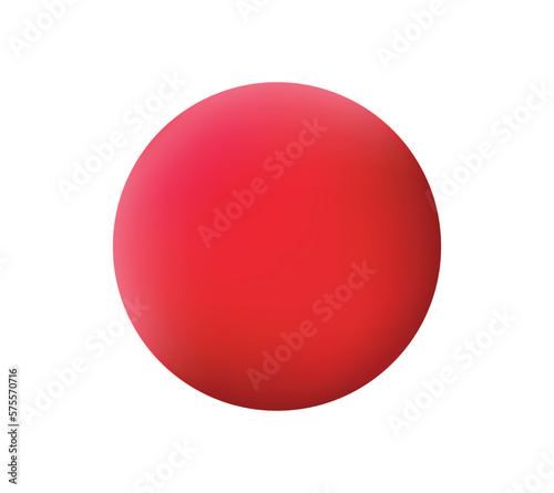 Red ball. Sphere button for decoration