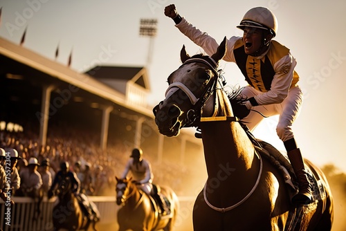 Canvas Print Triumphant Moments at the Kentucky Derby