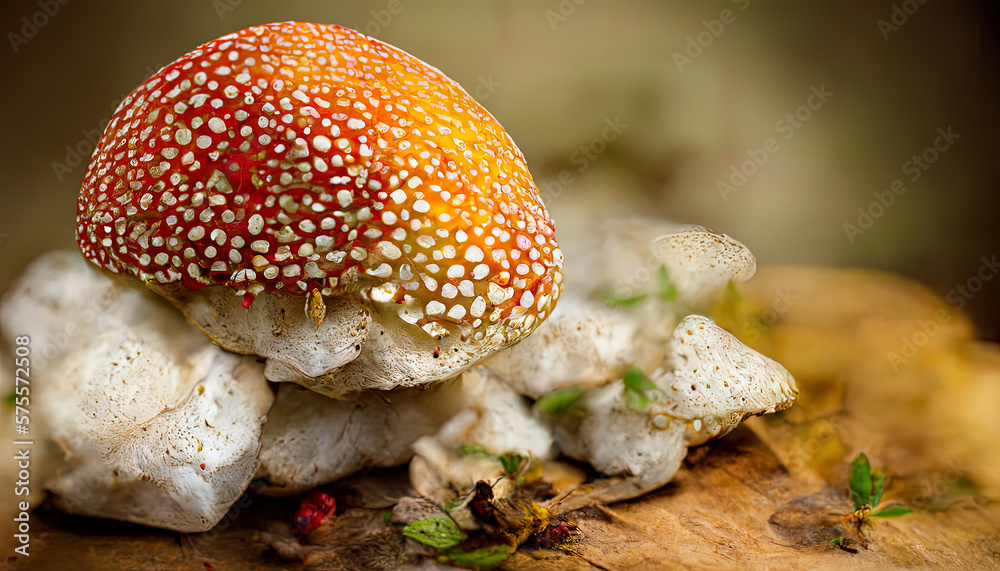 Thumbnail design with mushroom and fungi. Generative Ai Thumbnail design with mushroom and fungi. Generative Ai