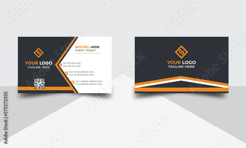 Double sided business card design. Clean advertising design. Unique business card design. Business card layout with modern design. Professional visiting card design. Simple corporate business card.