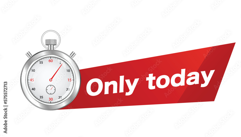 Red time advertising banner only today Red time advertising banner only today
