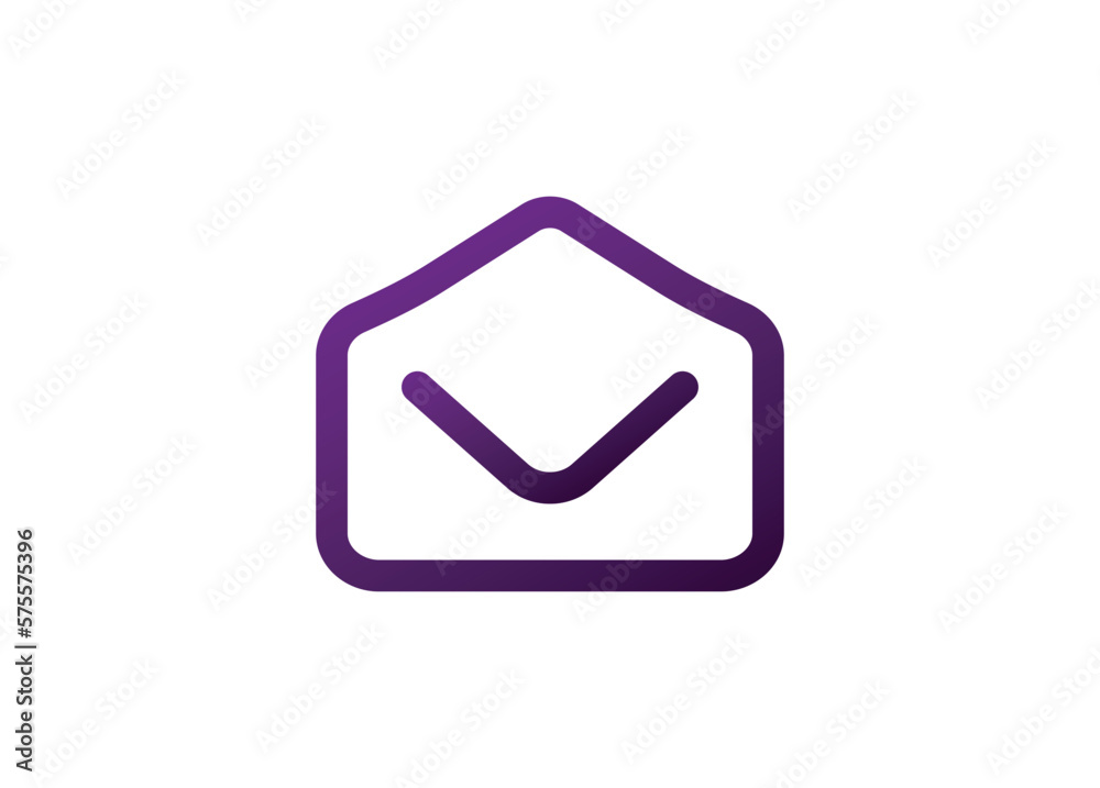 Envelope with checkmark. Confirmation of sent message Envelope with checkmark. Confirmation of sent message