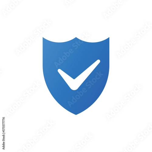 Blue shield with check mark icon