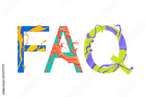 FAQ. Abbreviation of colorful letters of paint