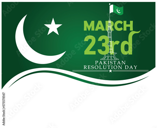 Pakistan Resolution Day Illustration Design Art