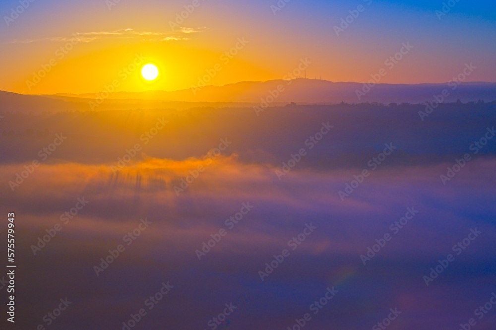 Sunrise and Fog at Umbria, Italy