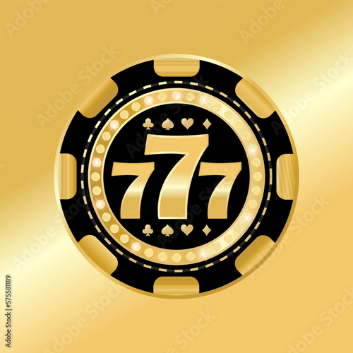 Casino chip with 777 Jackpot