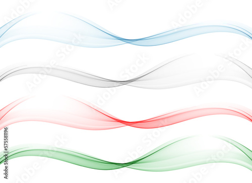 Set of wavy,colored elements,abstract wave