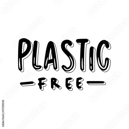 Plastic Free Sticker. Ecology Lettering Stickers