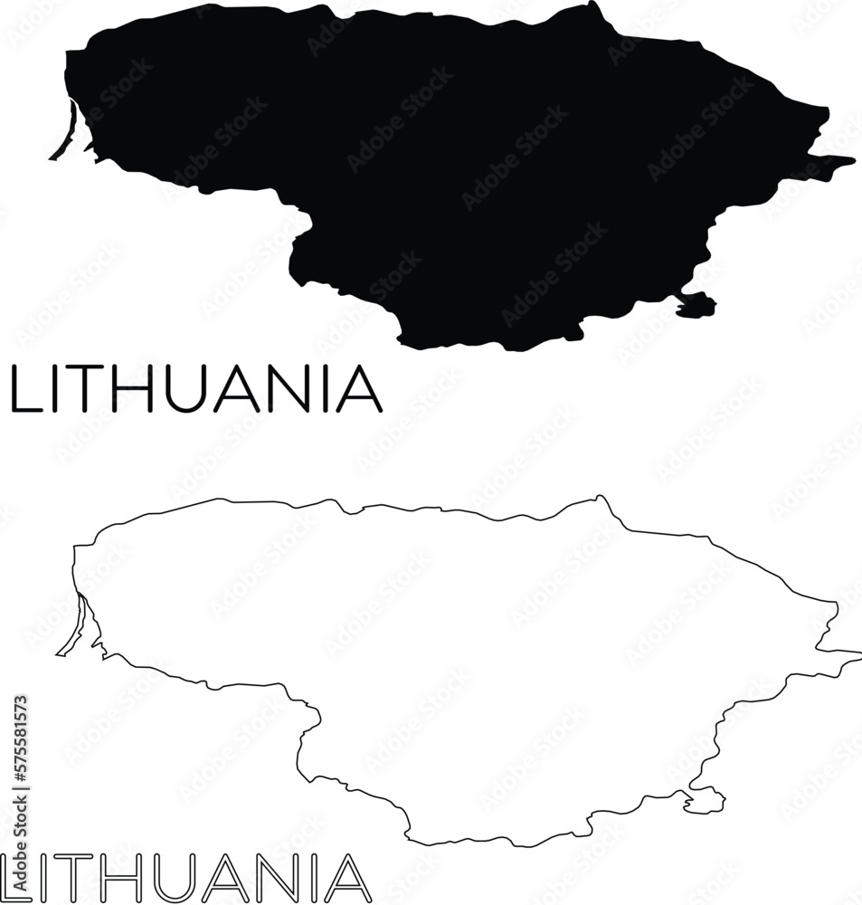 Lithuania map silhouette