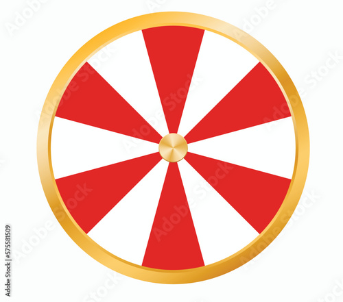 Red and white wheel of fortune