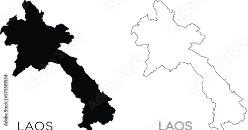 Laos map silhouette