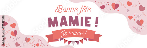 Obraz na płótnie Bonne fête Mamie - Je t'aime - Bannière autour de la fête des grands-mères