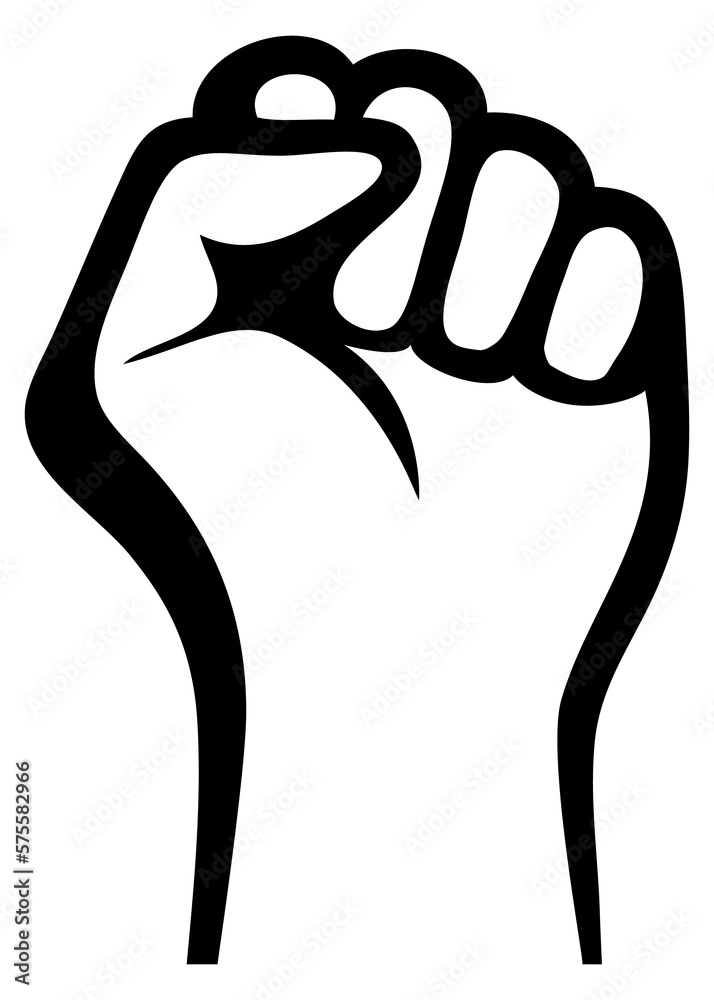 Símbolo de victoria, fuerza, poder y solidaridad. Silueta de puño ...