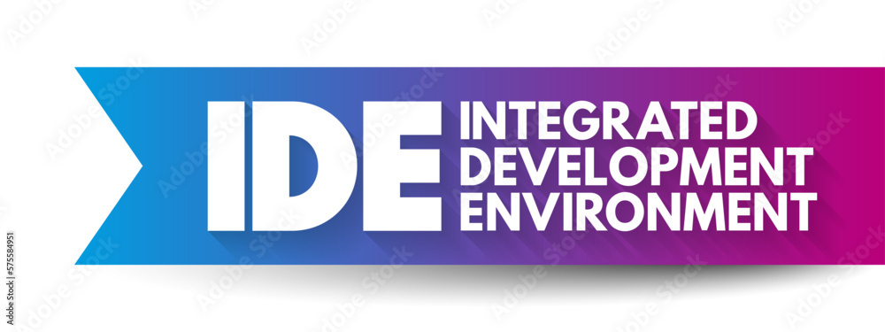 IDE - Integrated Development Environment - software application that provides comprehensive facilities to computer programmers for software development, acronym concept for presentations and reports IDE - Integrated Development Environment - software application that provides comprehensive facilities to computer programmers for software development, acronym concept for presentations and reports