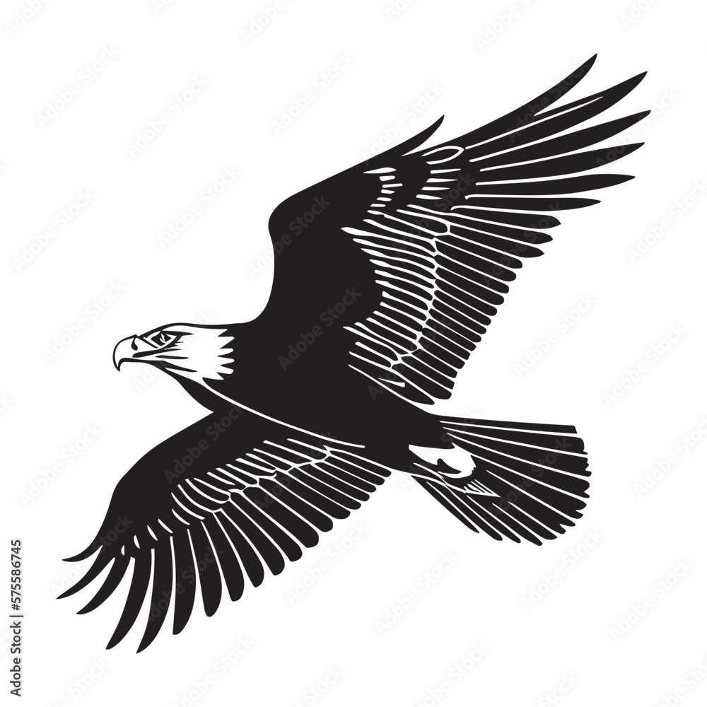 Obraz premium eagle silhouette. tattoo icon vector