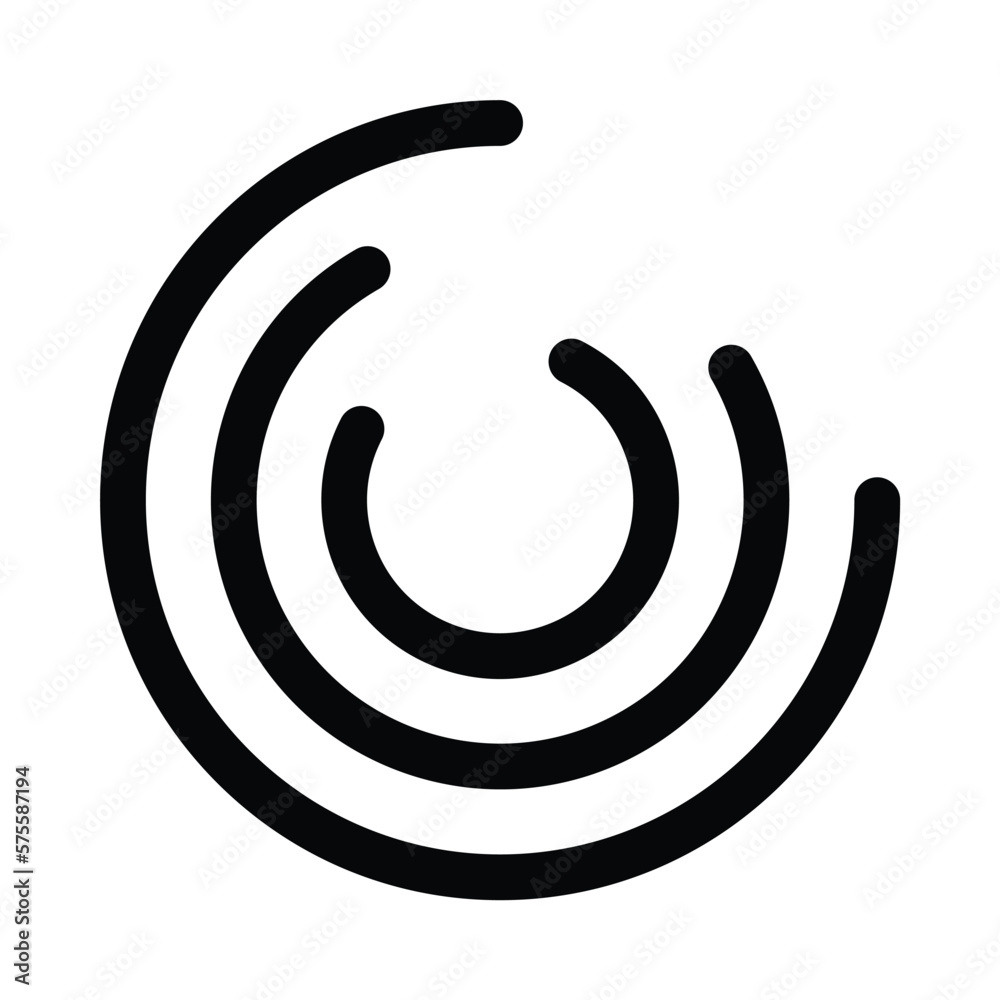 Infographic icons in the form of truncated circle lines to provide a data pattern