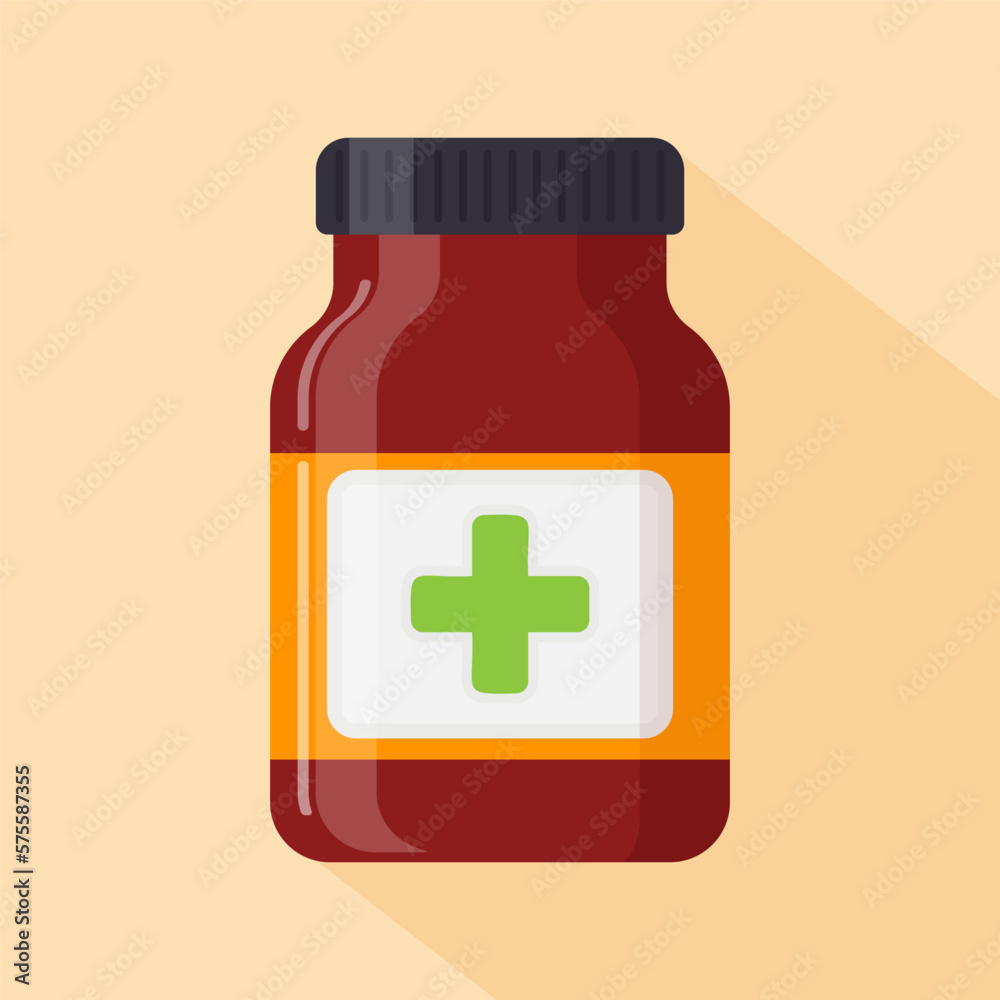 Medicine Bottle Icon. Capsules, drops, supplements or tablets for the Health of the body. Flat vector illustration. Medicine Bottle Icon. Capsules, drops, supplements or tablets for the Health of the body. Flat vector illustration.