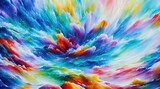 Abstract watercolor splash paint , canvas oil paint effect, colorful background, generative AI