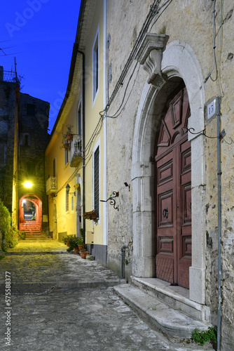 A narrow street among the old houses of Pietravairano  a rural town in the province of Caserta  Italiy.