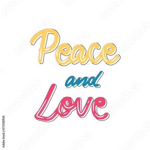 Peace And Love Sticker. Peace And Love Lettering Stickers