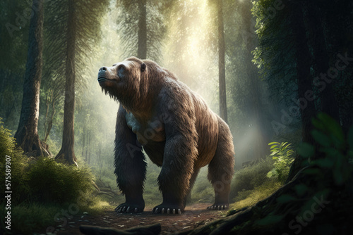 Giant Ground Sloth, the Extinct Slothbear Generative AI