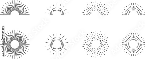Sunburst set. Big collection sunburst best quality. Vector