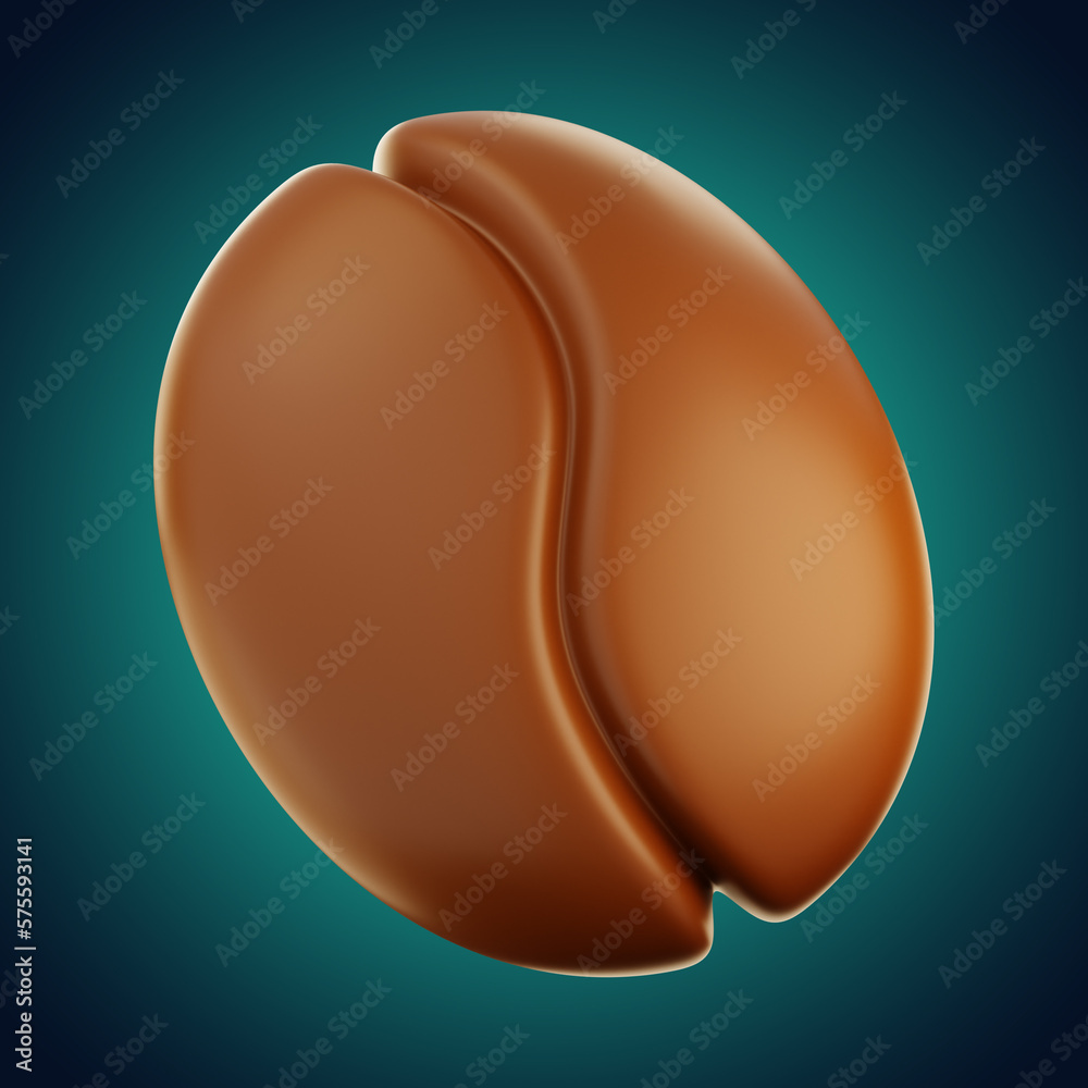 Obraz premium Premium Coffee bean icon 3d rendering on isolated background