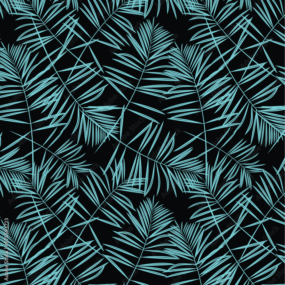 Seamless exotic pattern with tropical leaves . Vector illustration. Seamless exotic pattern with tropical leaves . Vector illustration.