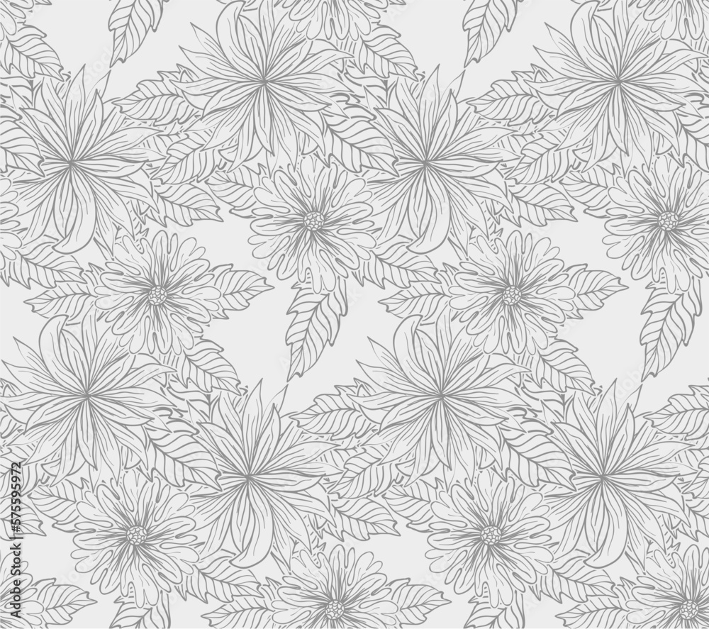  flowers  pattern. Colorful vector background