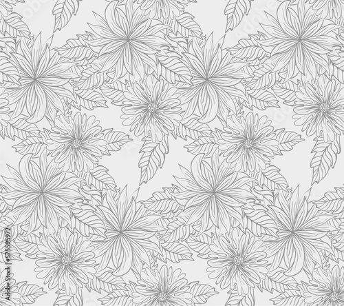  flowers pattern. Colorful vector background