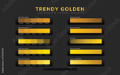 golden color palettes, golden color schemes, golden color gradients photo