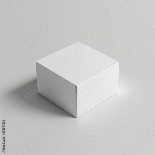 Blank white box on table mockup - A versatile and modern product shot template for showcasing your branding and packaging design ideas in various industries such as e-commerce, retail, and business. T