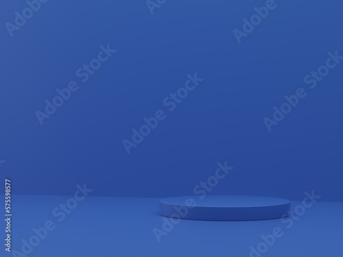 Blue podium abstract composition for product presentation 3d render 3d illustration