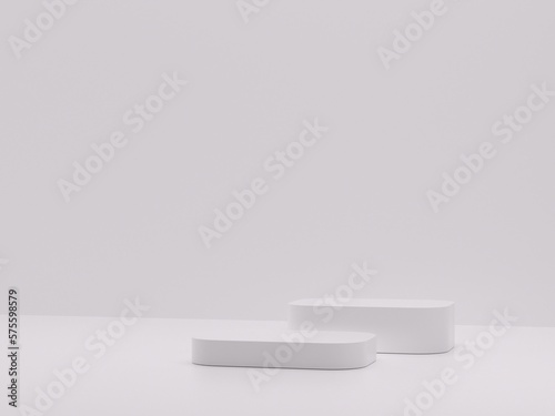 White podium abstract composition for product presentation 3d render 3d illustration