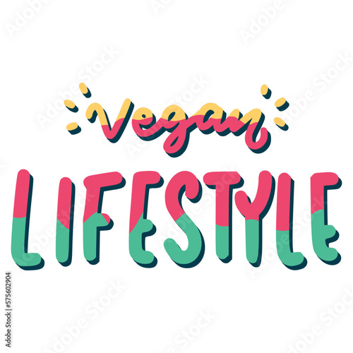 Vegan Lifestyle Sticker. Vegan Lettering Stickers