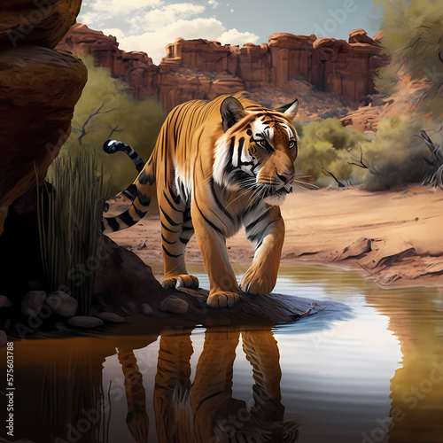 portrait of a tiger. generative AI