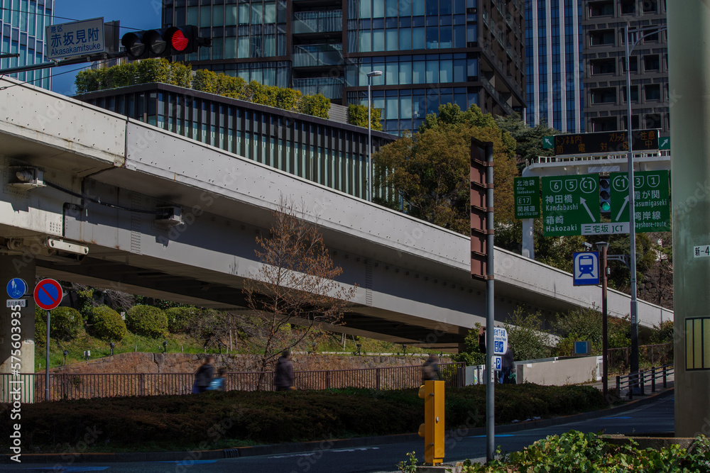 Obraz premium 東京千代田区紀尾井町の街の風景