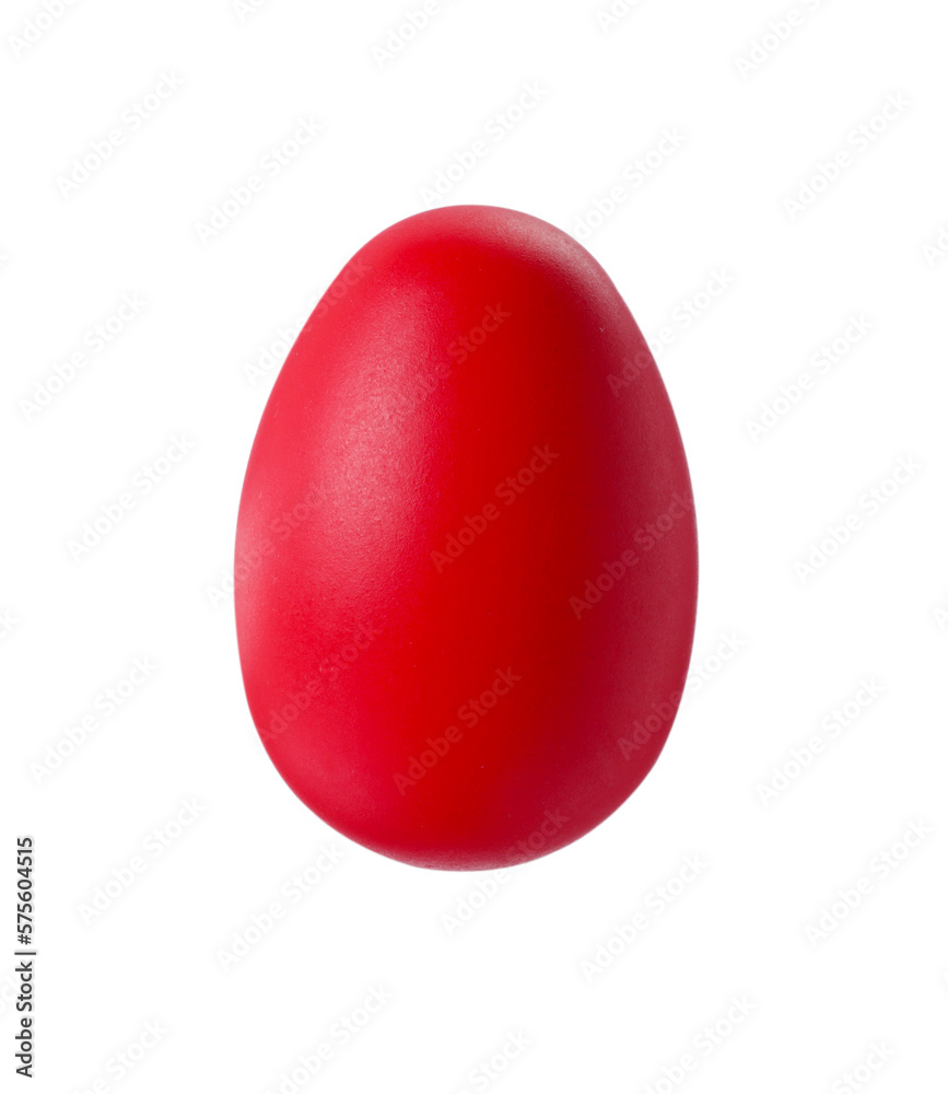 One red Easter egg isolated on white One red Easter egg isolated on white