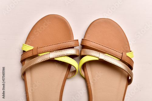 female brown sandals