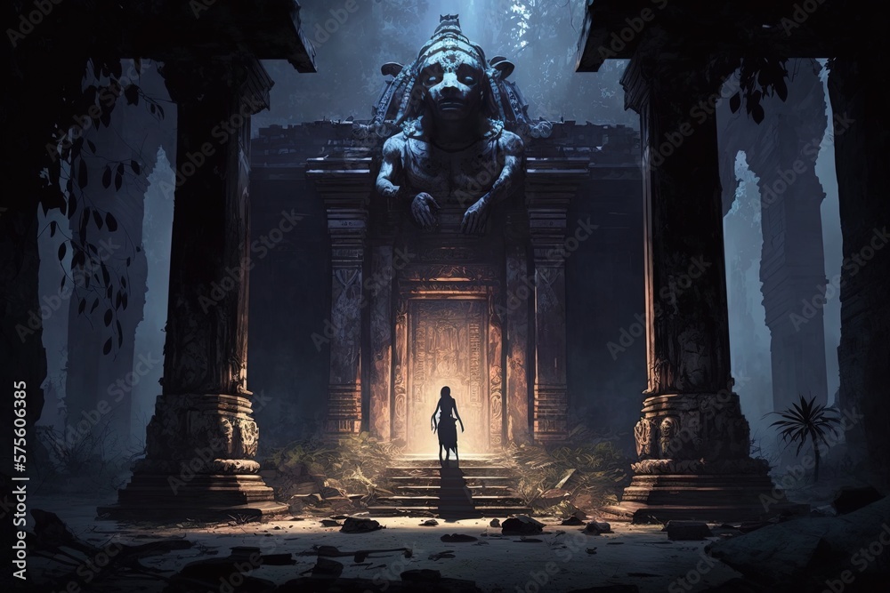 Lost in the Shadows: The Exploration of a Forbidden Temple Generative AI Lost in the Shadows: The Exploration of a Forbidden Temple Generative AI