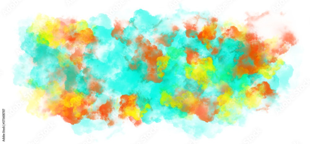 Colorful smoke on transparent background