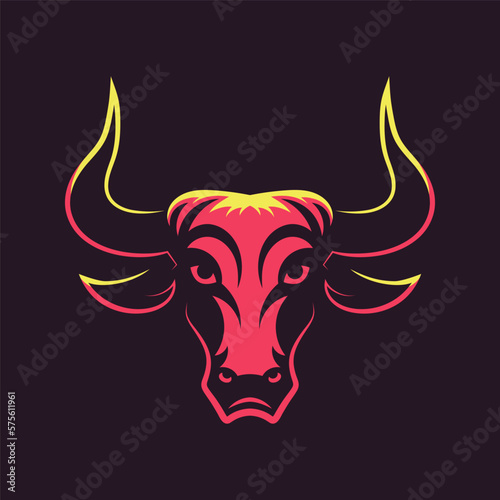 Bull head logo. Mascot design. Vector illustration © Mr.Vander