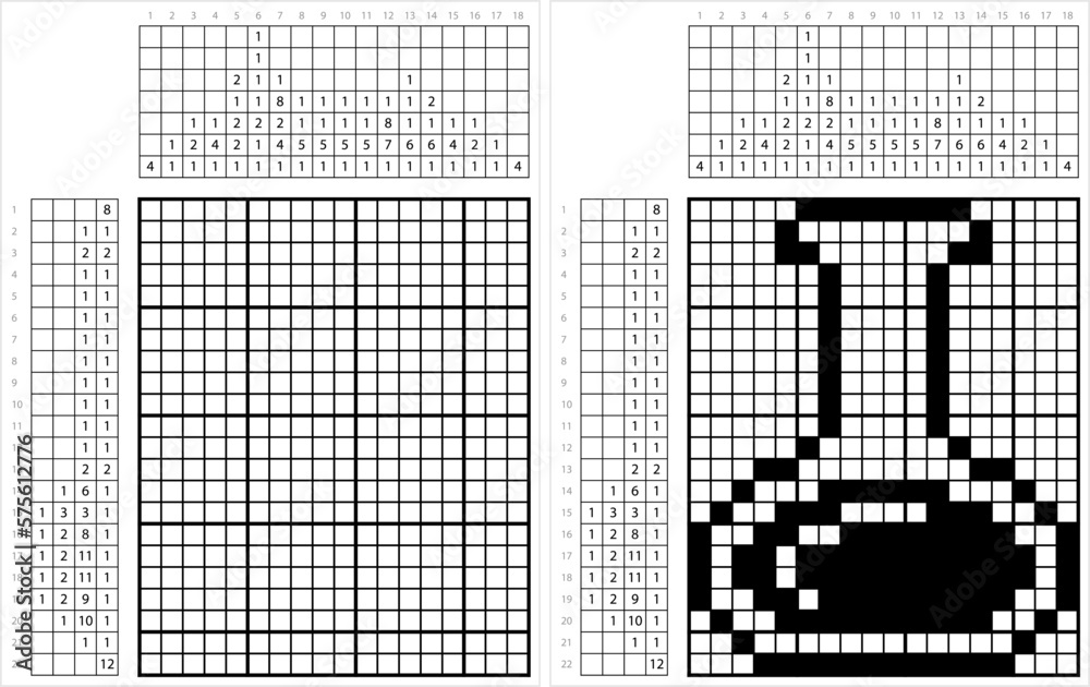 Beaker Icon Nonogram Pixel Art M_2302001