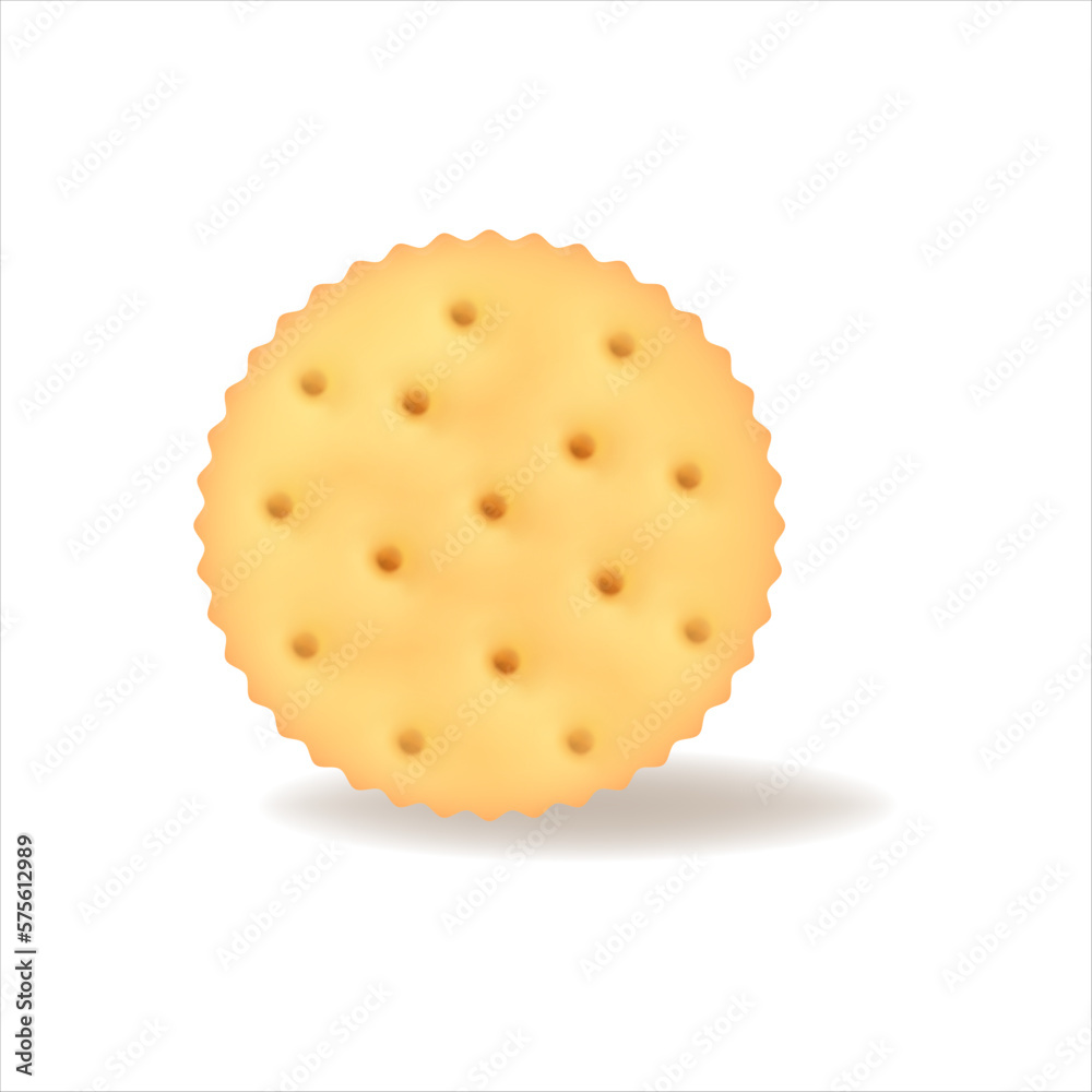 Vector stock of round biscuit cracker with simple gradients