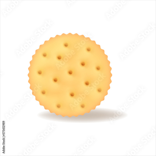 Obraz na płótnie Vector stock of round biscuit cracker with simple gradients w salonie